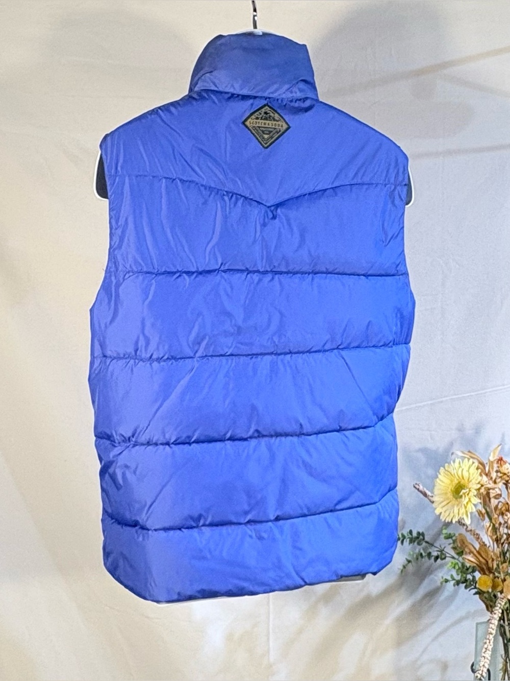 💥Scotch & Soda Reversible Quilted Puffer Vest Snap Front Utility Pockets ~M💛 - Picture 6 of 14